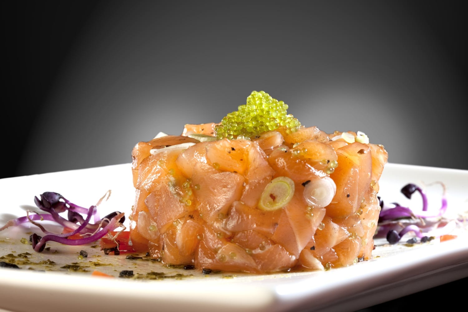 Tartare de saumon fumé au wasabi